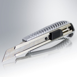 Noże tnace aluminiowe ostrza hartowane w zestawie poręczne srebrne Bituxx