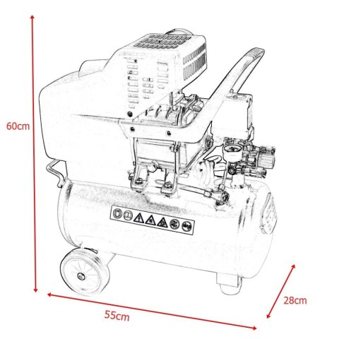 Mobilna Sprężarka 24L 1500W 8 Bar Mobilna Sprężarka 24L 1500W 8 Bar