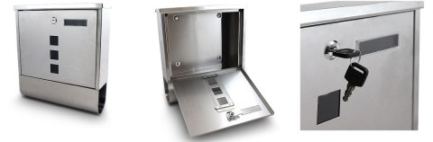 Skrzynka pocztowa na listy z gazetnikiem ze stali inox Skrzynka pocztowa na listy z gazetnikiem ze stali inox