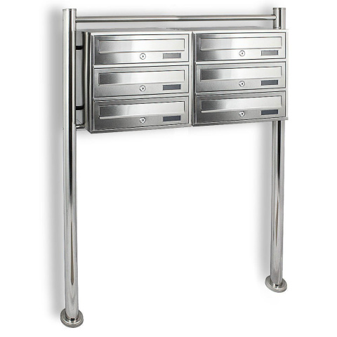 Skrzynka Pocztowa Lokatorska 6 wrzutów 2 modułowa metalic BITUXX inox Skrzynka Pocztowa Lokatorska 6 wrzutów 2 modułowa metalic BITUXX inox