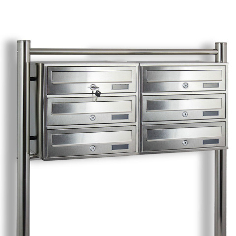 Skrzynka Pocztowa Lokatorska 6 wrzutów 2 modułowa metalic BITUXX inox Skrzynka Pocztowa Lokatorska 6 wrzutów 2 modułowa metalic BITUXX inox