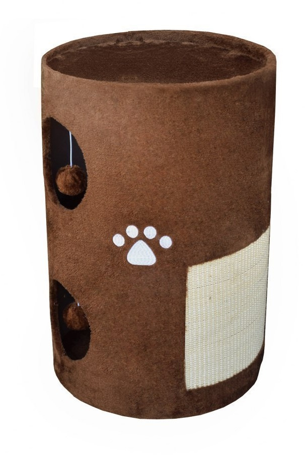 BRĄZOWA TUBA DLA KOTA LEGOWISKO PLUSZOWE Z MATĄ SIZALOWĄ DO DRAPANIA DRAPAK 58CM BRĄZOWA TUBA DLA KOTA LEGOWISKO PLUSZOWE Z MATĄ SIZALOWĄ DO DRAPANIA DRAPAK 58CM