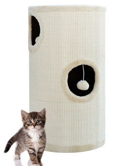 Legowisko dla kota Drapak wieża sizalowa 70cm wieża pompony zabawka