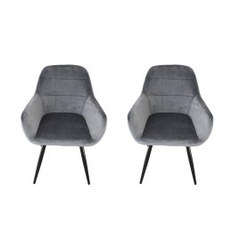 Krzesła/Fotele Welurowe welur Antracytowe nowoczesny styl 2 szt do salonu