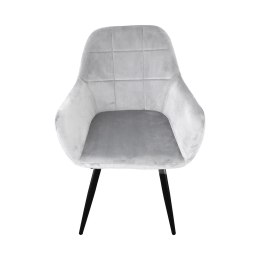 Szare Krzesła welurowe Fotel 4 sztuki zestaw wygodne i nowoczesne do salonu