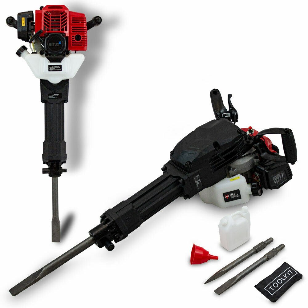 SPALINOWY MŁOT WYBURZENIOWY BITUXX Z DŁUTEM W ZESTAWIE 2,5HP SPALINOWY MŁOT WYBURZENIOWY BITUXX Z DŁUTEM W ZESTAWIE 2,5HP
