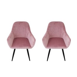 Zestaw 2 szt różowych foteli welurowych do salonu/gabinetu w nowoczesnym stylu