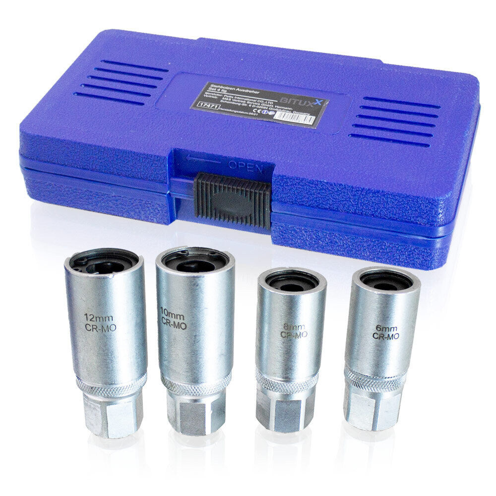 Zestaw wkrętaków do śrub dwustronnych 4 wkrętaki 1/2" 6-12mm Zestaw wkrętaków do śrub dwustronnych 4 wkrętaki 1/2" 6-12mm