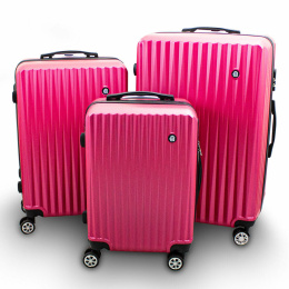 Zestaw Walizek podróżnych ABS Różowe do samolotu na wyjazd 3szt