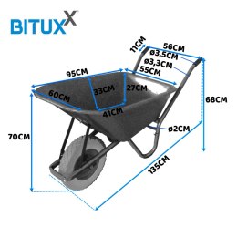 Taczka Ogrodowa/Budowlana Jednokołowa PU 100L 250kg Misa PVC Żółte Koło