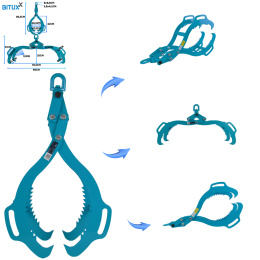 Szczypce do transportu drzewa 620mm 1200kg samozacisk Bituxx