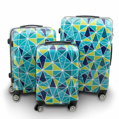 KOMPLET ZESTAW WALIZEK 3 SZT BERWIN COLORFUL DIAMOND WALIZKI XL+L+M KOMPLET ZESTAW WALIZEK 3 SZT BERWIN COLORFUL DIAMOND WALIZKI XL+L+M