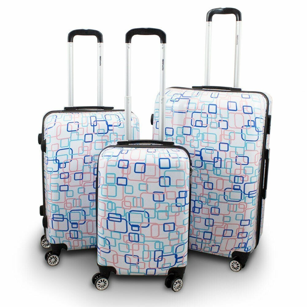 Komplet walizek podróżnych BERWIN poliwęglanowe walizki 3szt mocne