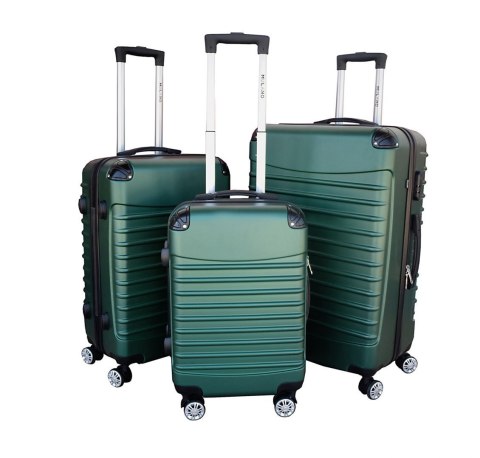 SET WALIZEK SAMOLOT SOLIDNE XL+L+M BAGAŻ PODRÓŻNYCH WALIZEK ZIELONE SET WALIZEK SAMOLOT SOLIDNE XL+L+M BAGAŻ PODRÓŻNYCH WALIZEK ZIELONE