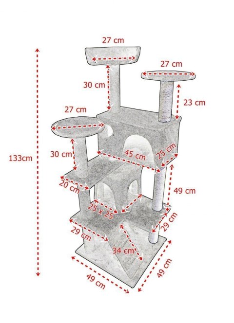 DRAPAK DLA KOTA 133CM JASNO SIWY W ŁAPKI DRAPAK DLA KOTA 133CM JASNO SIWY W ŁAPKI