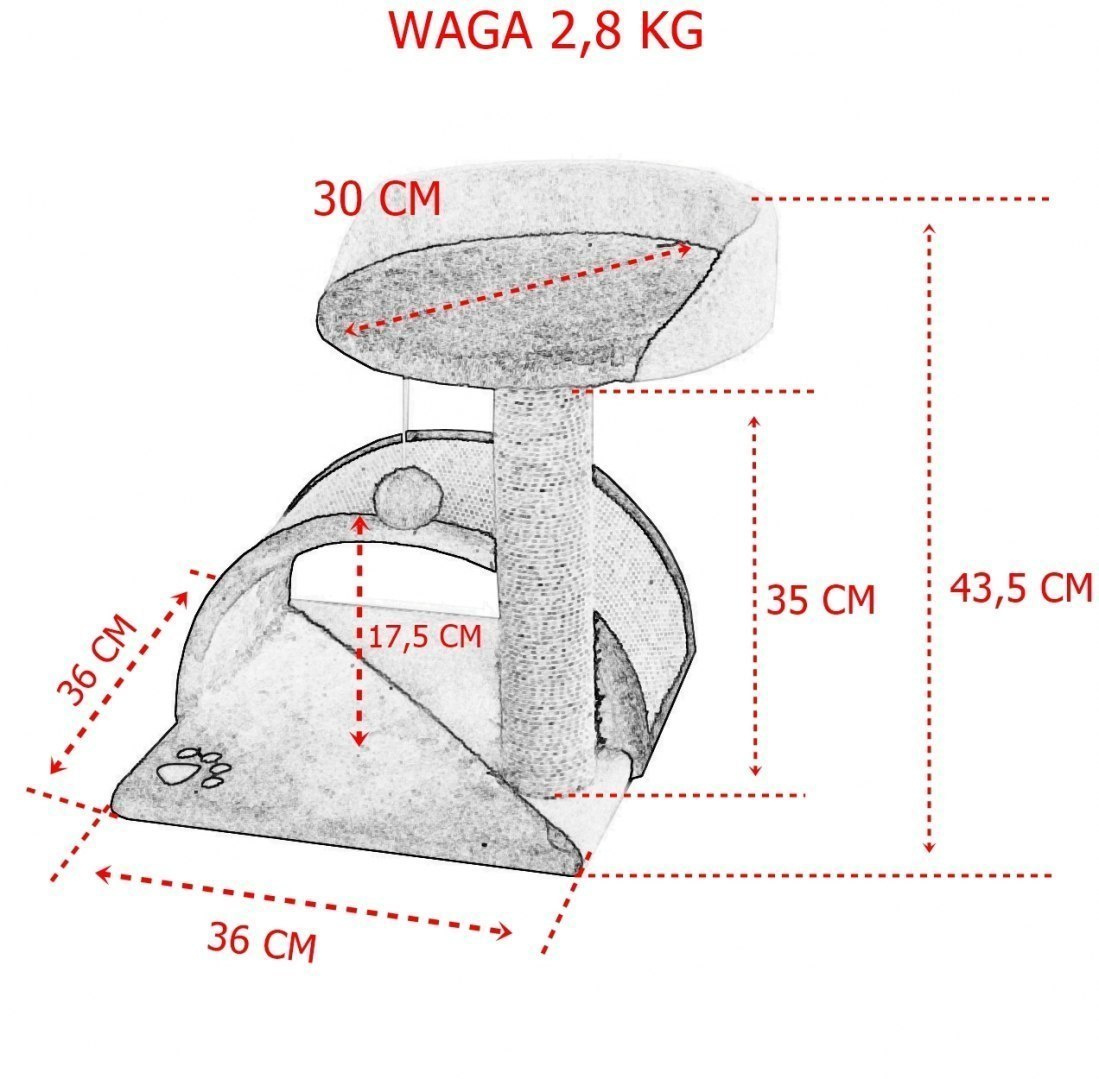 BIAŁO-BRĄZOWY DRAPAK DLA KOTA Z PLATFORMĄ WIDOKOWĄ SŁUPEK SIZALOWY BIAŁO-BRĄZOWY DRAPAK DLA KOTA Z PLATFORMĄ WIDOKOWĄ SŁUPEK SIZALOWY