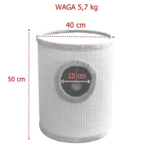 DRAPAK TUBA 50CM DLA KOTA LEGOWISKO MATA SIZALOWA WIEŻA BEŻOWY DRAPAK TUBA 50CM DLA KOTA LEGOWISKO MATA SIZALOWA WIEŻA BEŻOWY