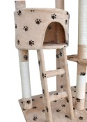 Beżowy Drapak dla kota w łapki wieża z legowiskiem 250cm wysoki hamak tuba