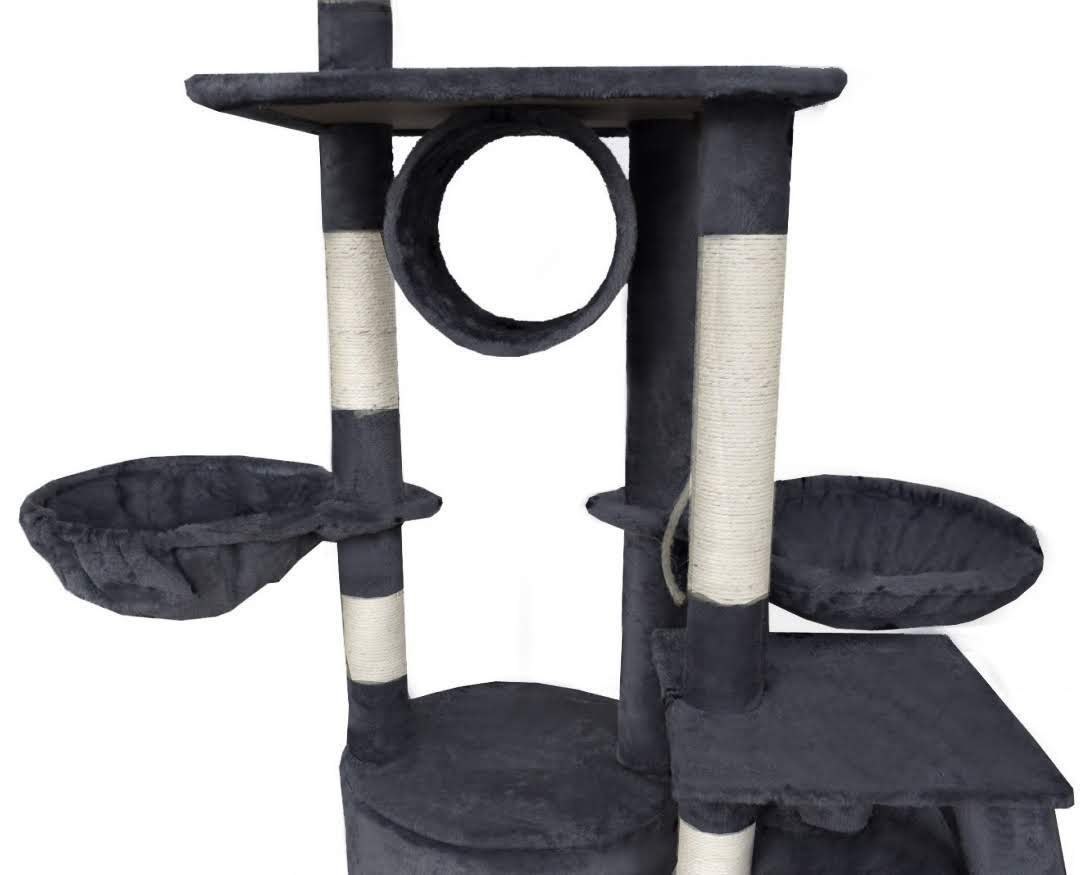 Ciemno-szary Drapak dla kota drzewko sizalowe wieża 250 cm wysoki XXL